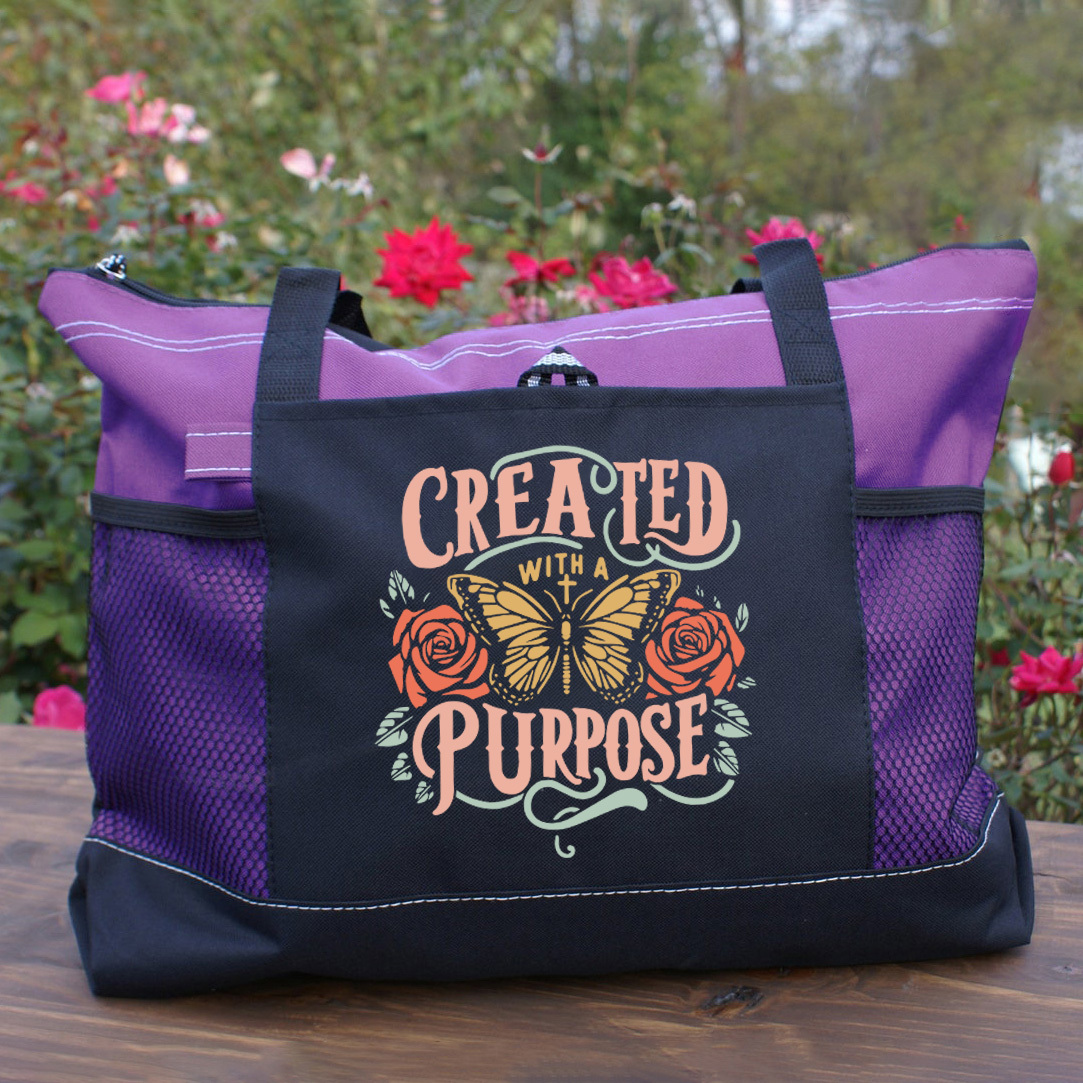 Created Purpose Christian Tote Bag