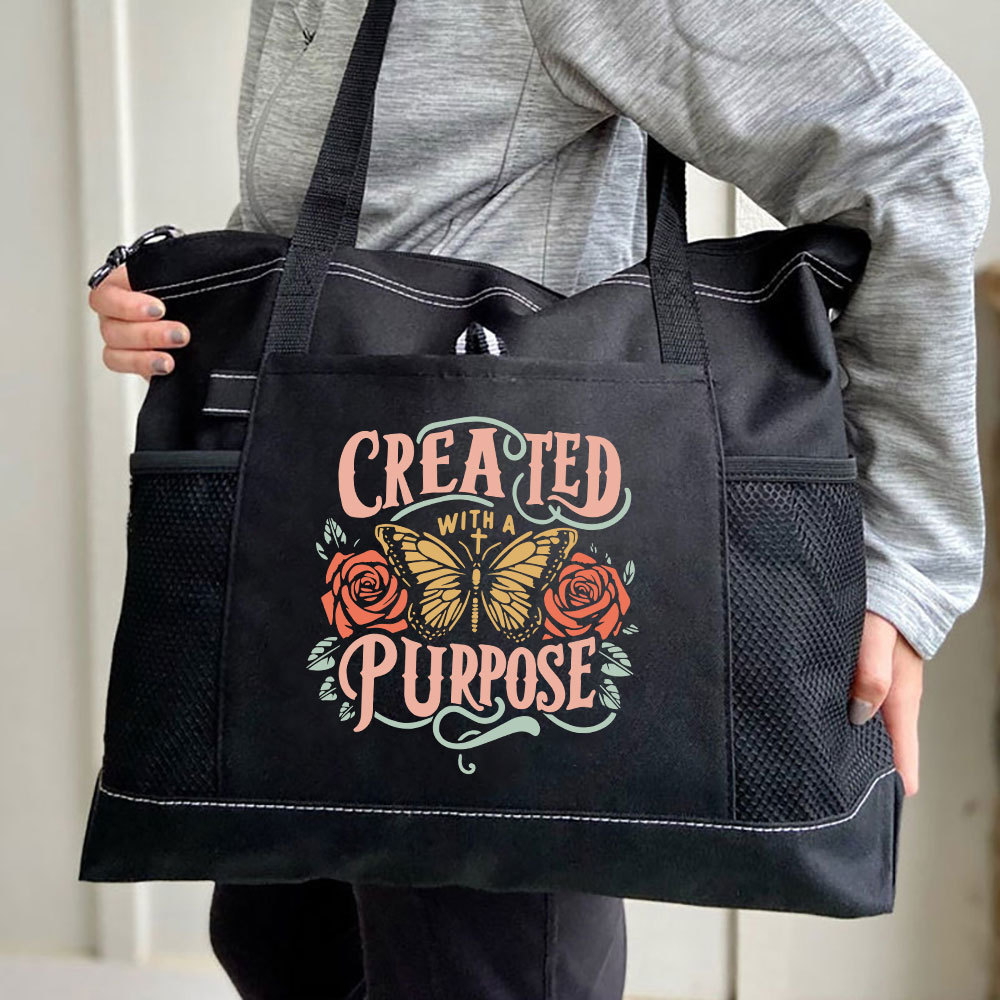 Created Purpose Christian Tote Bag