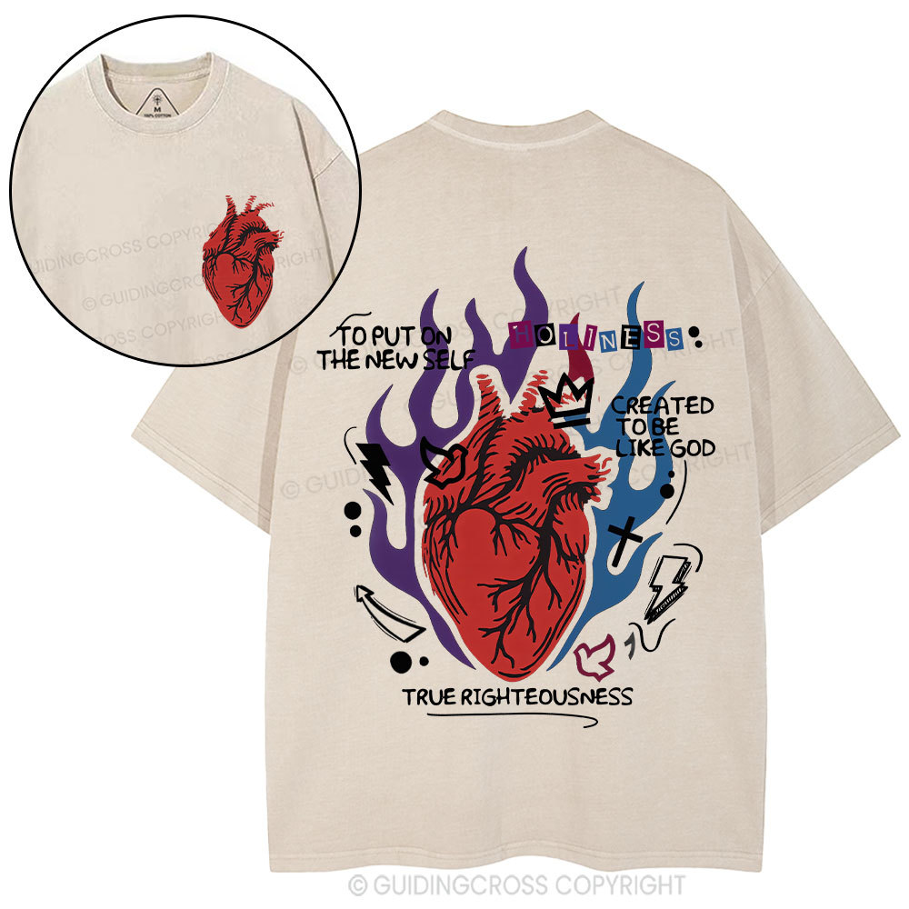 Created To Be Like God  Christian Washed T-Shirt