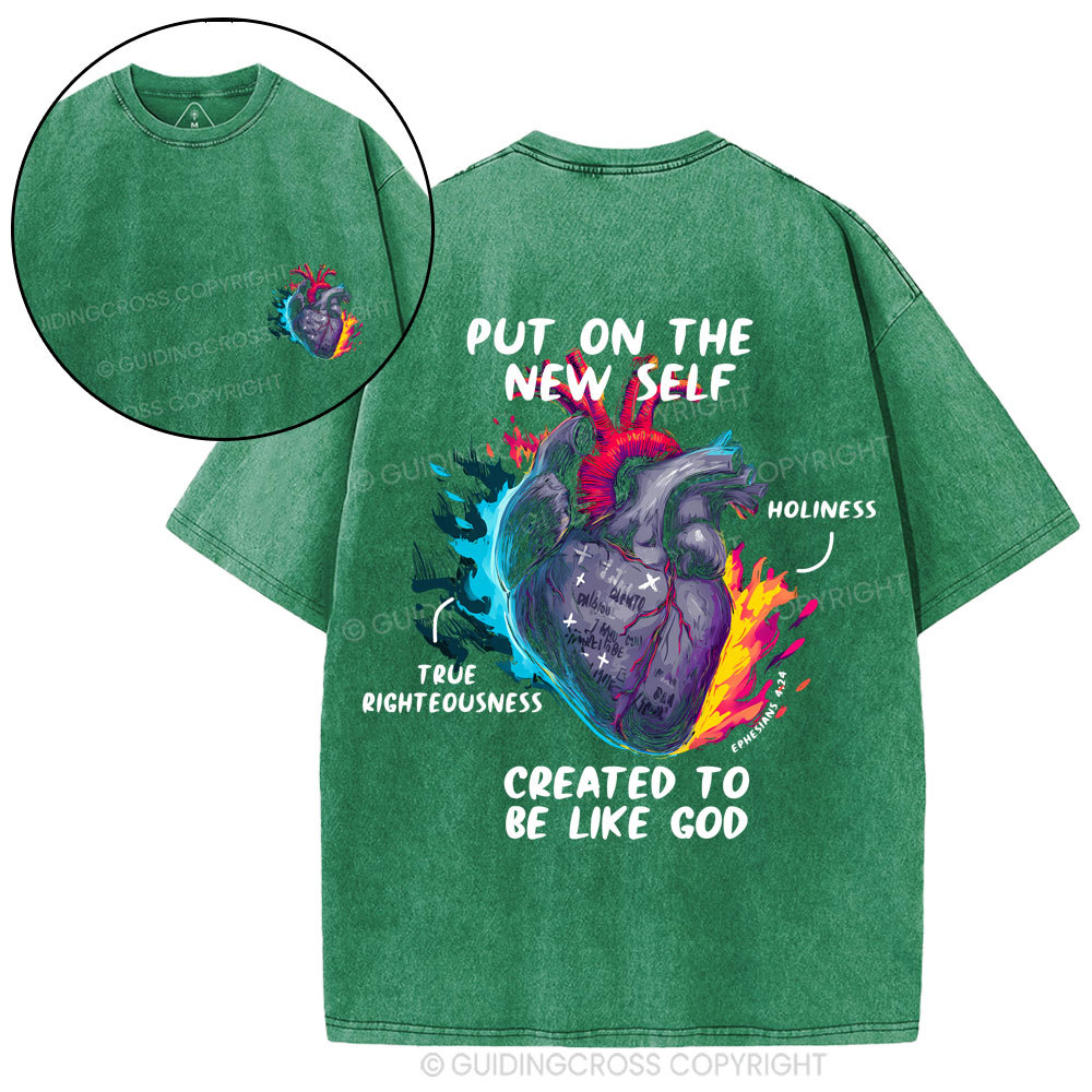 Created To Be Like God Christian Washed T-Shirt