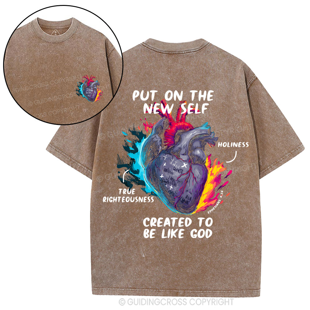 Created To Be Like God Christian Washed T-Shirt