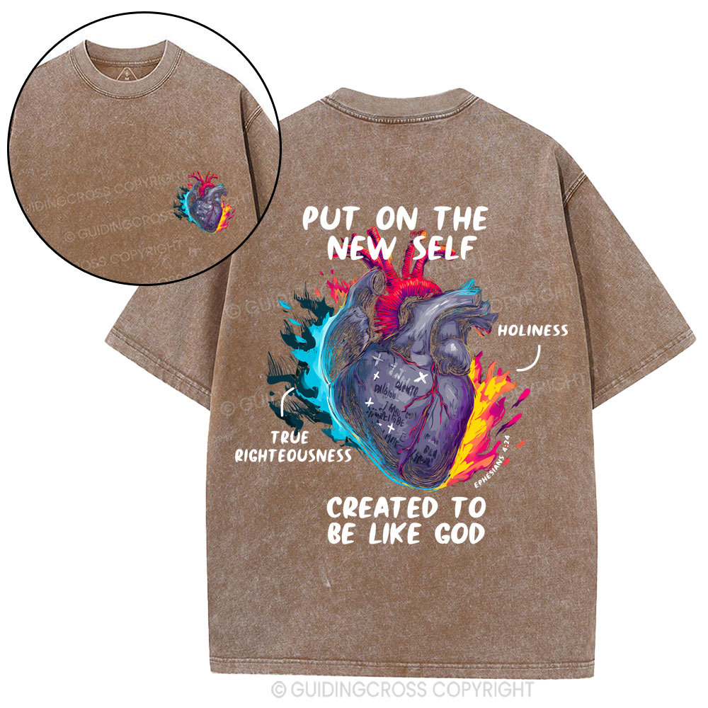 Created To Be Like God Christian Washed T-Shirt