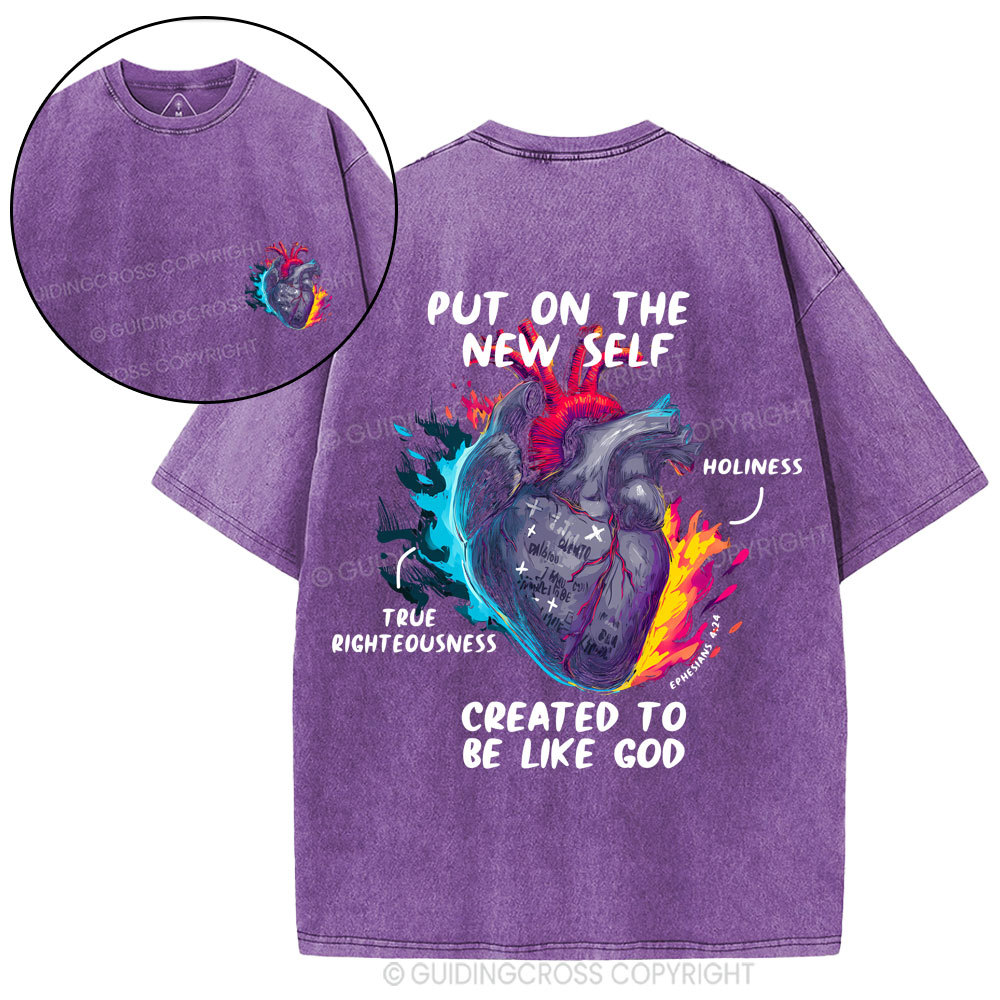 Created To Be Like God Christian Washed T-Shirt