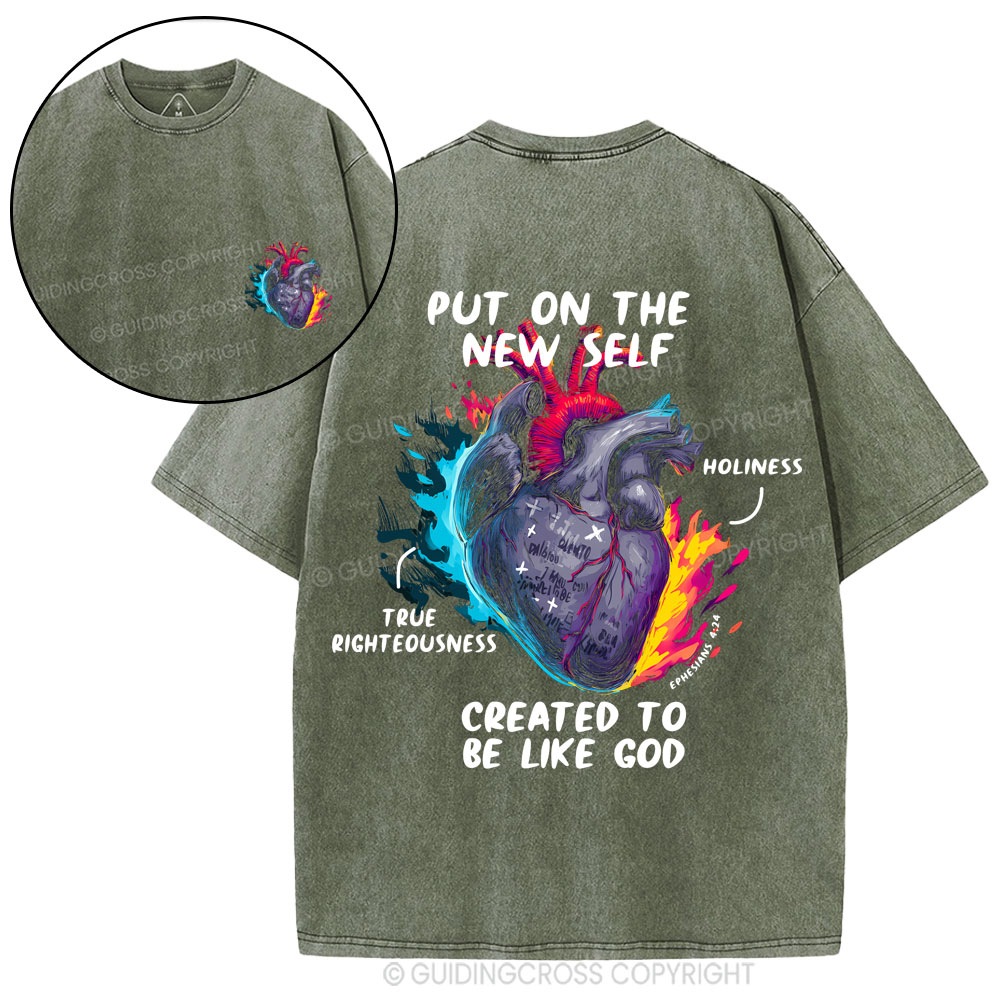 Created To Be Like God Christian Washed T-Shirt