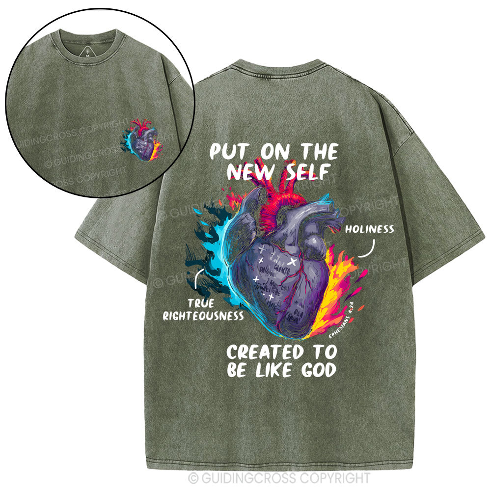 Created To Be Like God Christian Washed T-Shirt