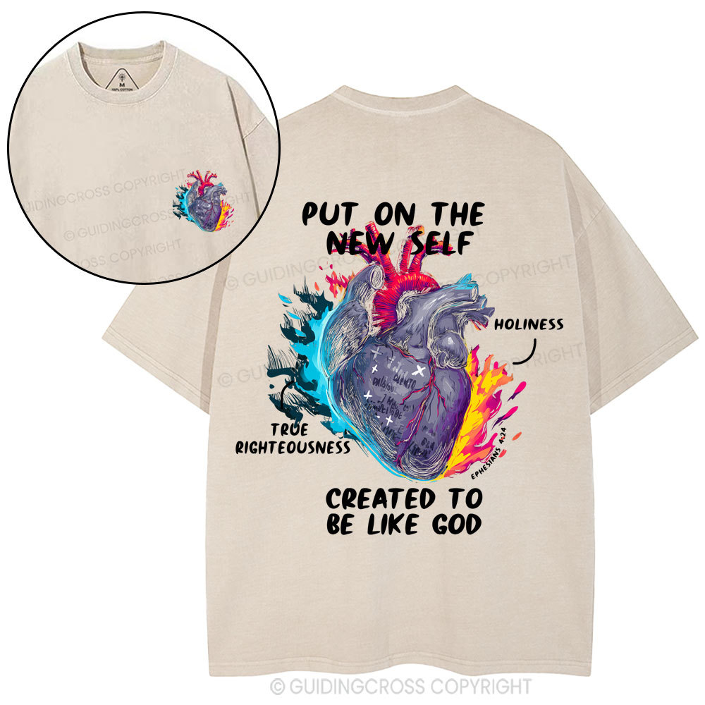 Created To Be Like God Christian Washed T-Shirt