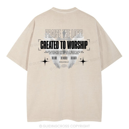 Created To Worship Christian Washed T-Shirt