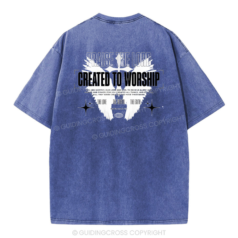 Created To Worship Christian Washed T-Shirt