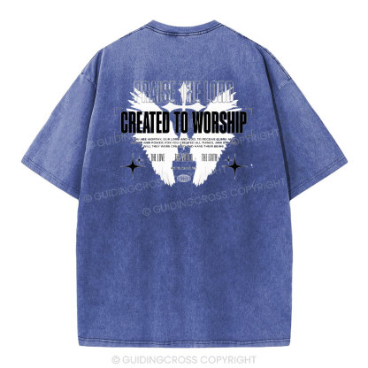 Created To Worship Christian Washed T-Shirt