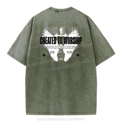 Created To Worship Christian Washed T-Shirt