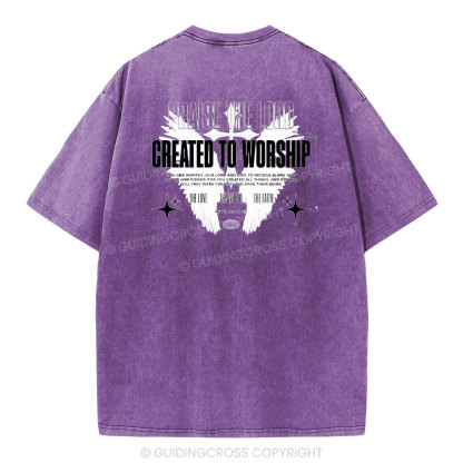 Created To Worship Christian Washed T-Shirt
