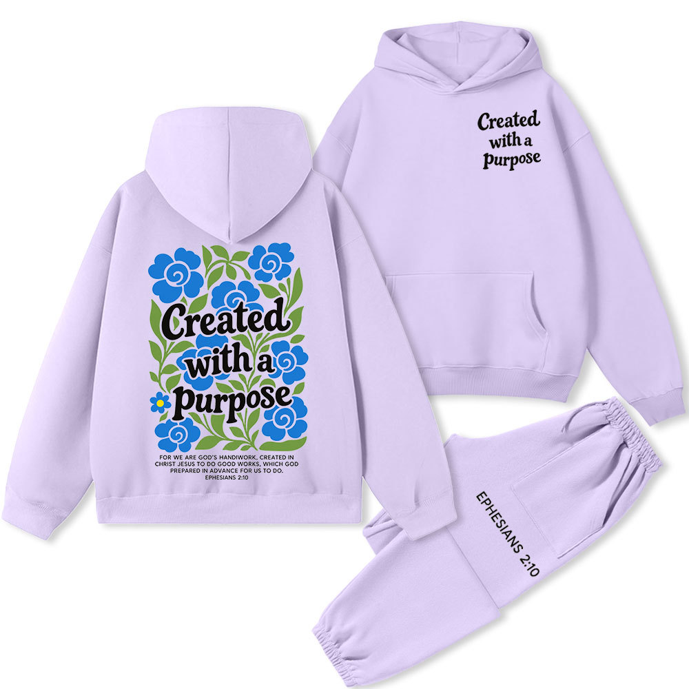 Created With A Purpose Christian Fleece Hoodie Set