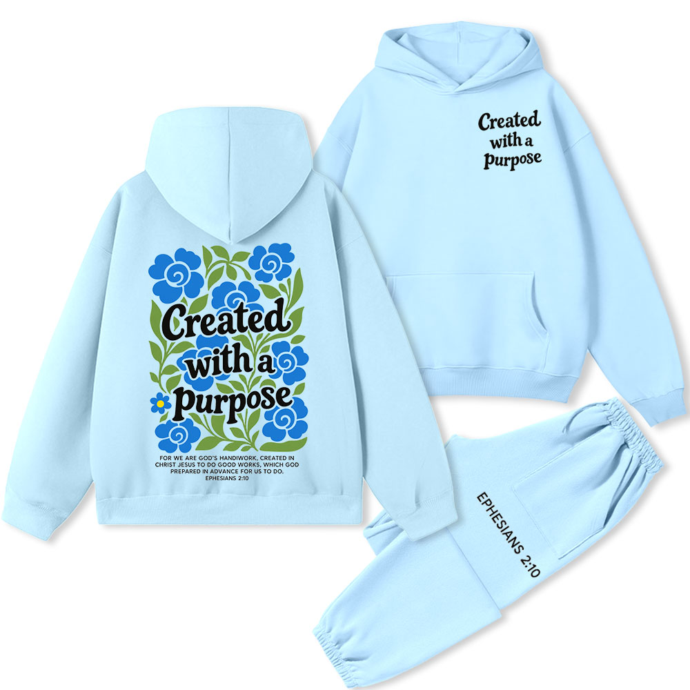 Created With A Purpose Christian Fleece Hoodie Set