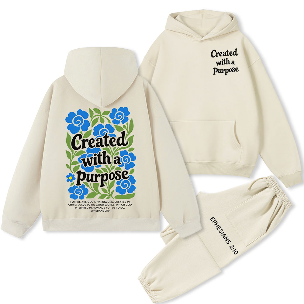 Created With A Purpose Christian Fleece Hoodie Set