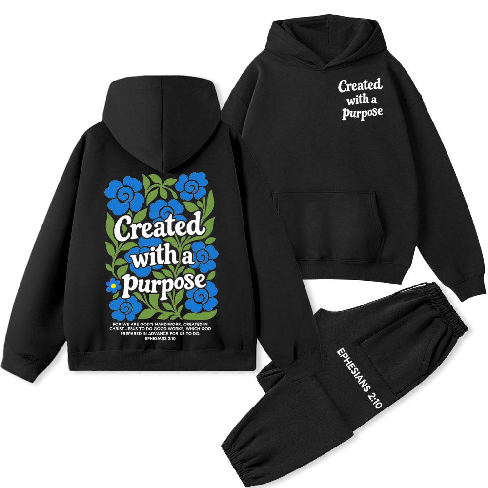 Created With A Purpose Christian Fleece Hoodie Set