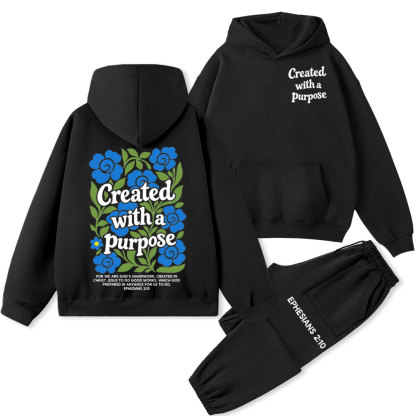 Created With A Purpose Christian Fleece Hoodie Set