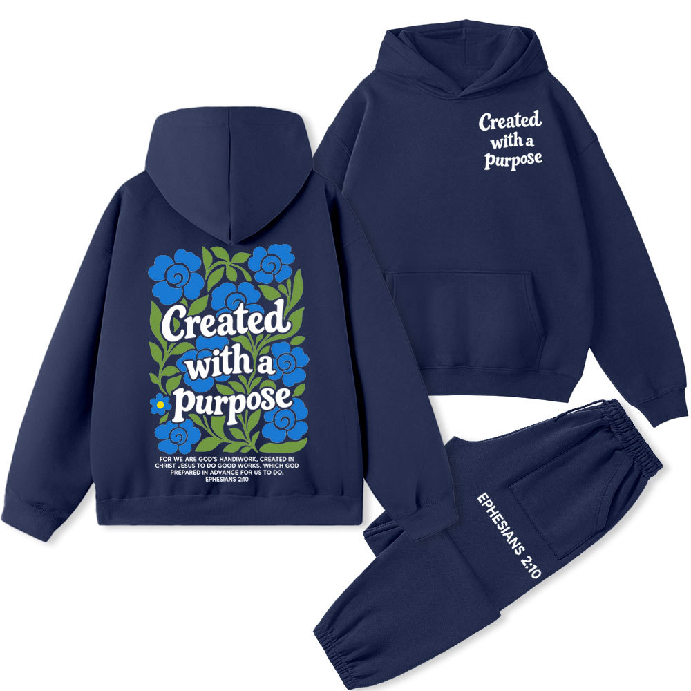 Created With A Purpose Christian Fleece Hoodie Set