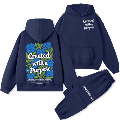 Created With A Purpose Christian Fleece Hoodie Set