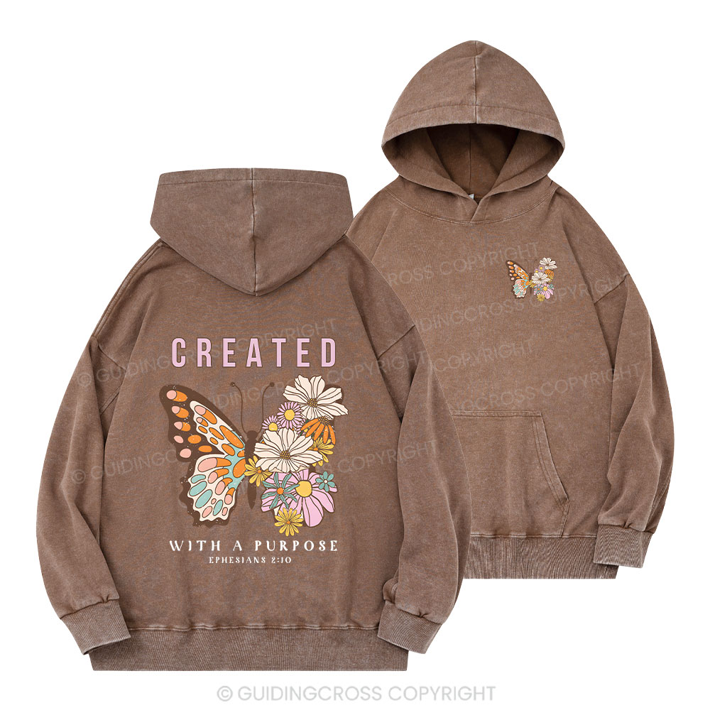 Created With A Purpose Christian Washed Hoodie