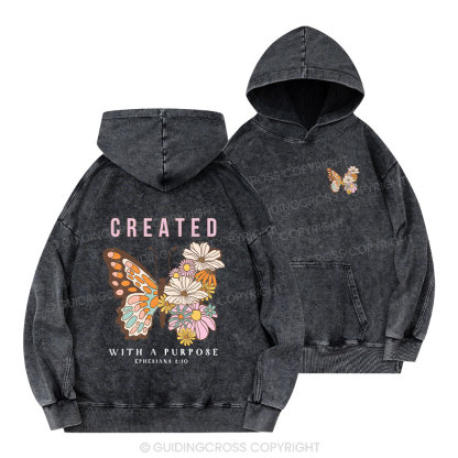 Created With A Purpose Christian Washed Hoodie