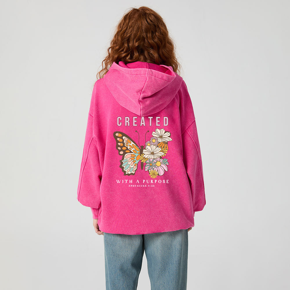 Created With A Purpose Christian Washed Hoodie