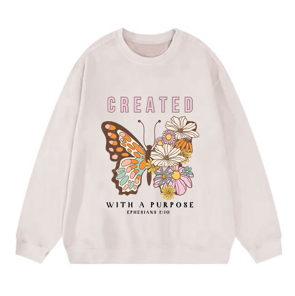 Created With A Purpose Christian Washed Sweatshirt