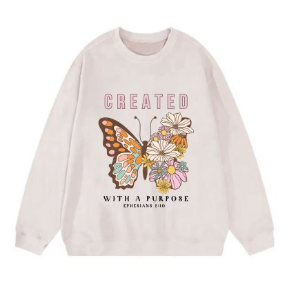 Created With A Purpose Christian Washed Sweatshirt