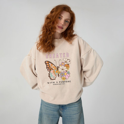 Created With A Purpose Christian Washed Sweatshirt