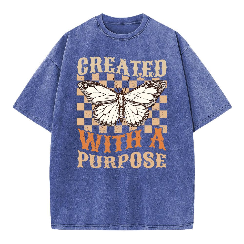Created With A Purpose Christian Washed T-Shirt