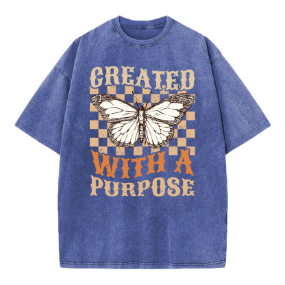 Created With A Purpose Christian Washed T-Shirt