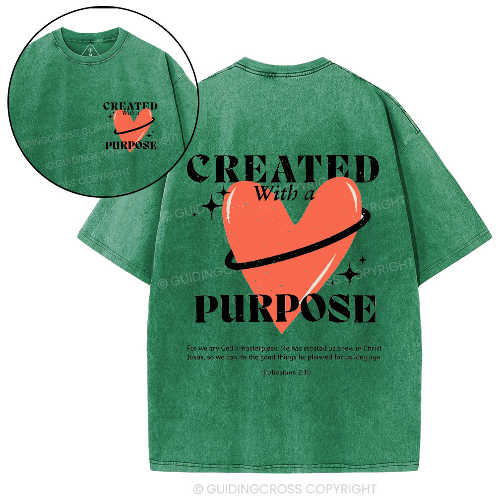Created With A Purpose Christian Washed T-Shirt