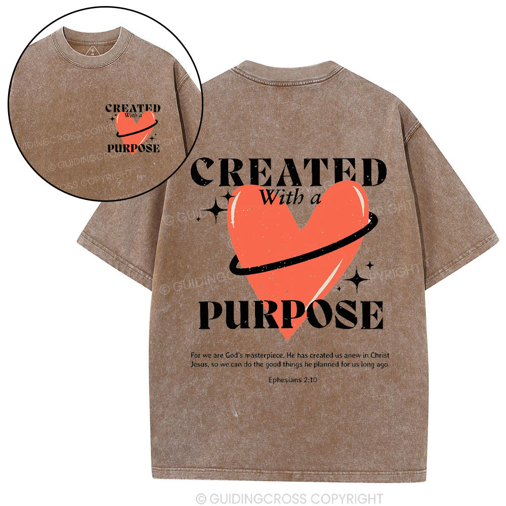 Created With A Purpose Christian Washed T-Shirt