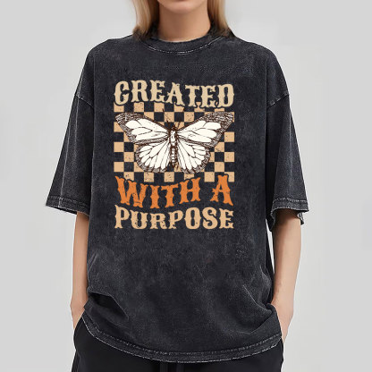 Created With A Purpose Christian Washed T-Shirt