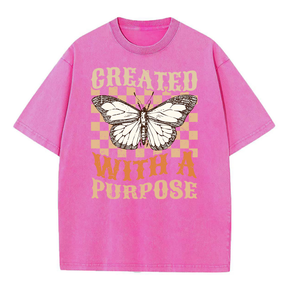Created With A Purpose Christian Washed T-Shirt