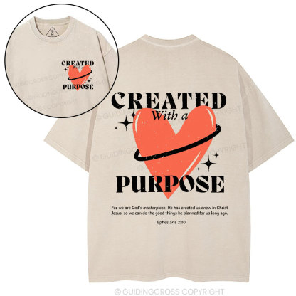 Created With A Purpose Christian Washed T-Shirt