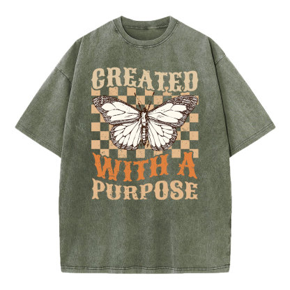 Created With A Purpose Christian Washed T-Shirt