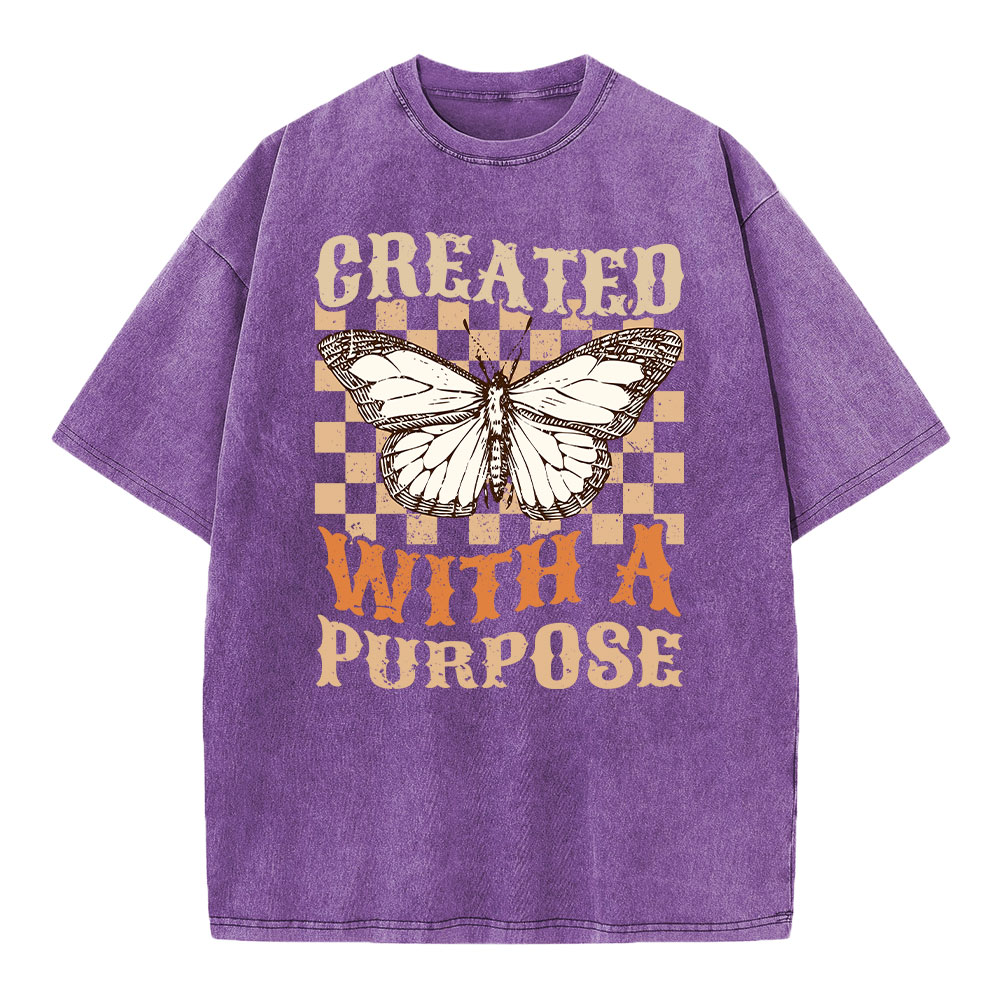 Created With A Purpose Christian Washed T-Shirt