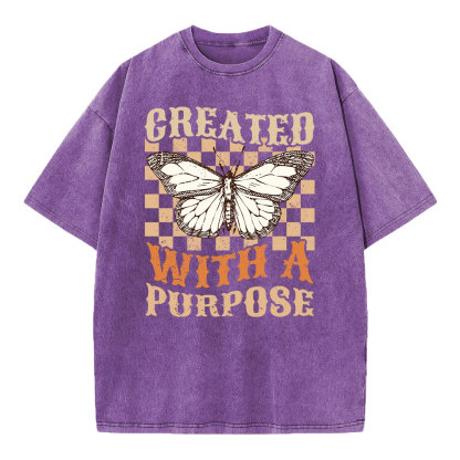Created With A Purpose Christian Washed T-Shirt