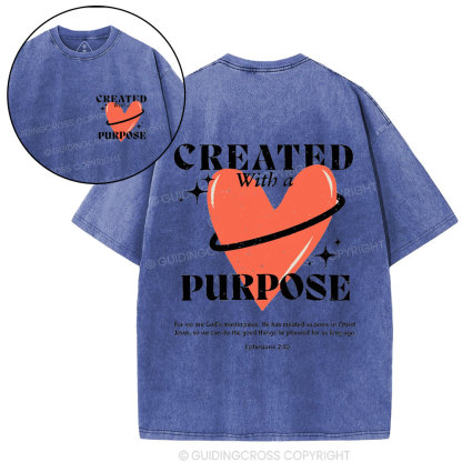 Created With A Purpose Christian Washed T-Shirt