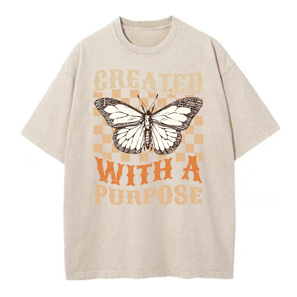 Created With A Purpose Christian Washed T-Shirt