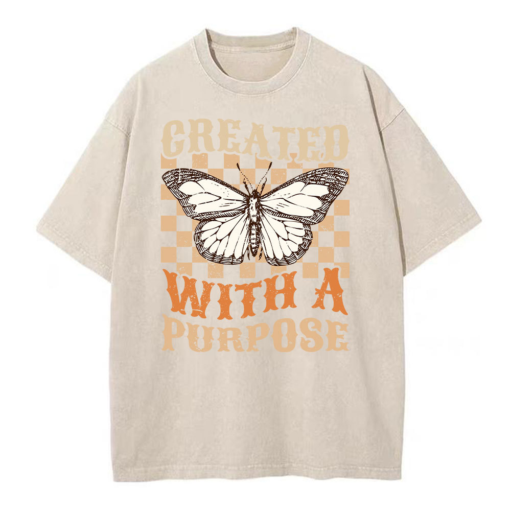 Created With A Purpose Christian Washed T-Shirt