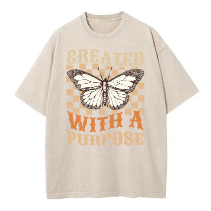 Created With A Purpose Christian Washed T-Shirt