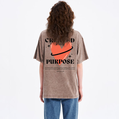 Created With A Purpose Christian Washed T-Shirt