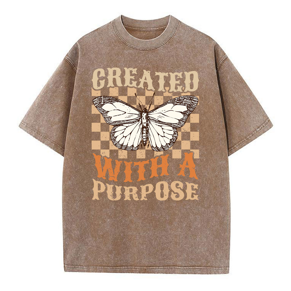 Created With A Purpose Christian Washed T-Shirt