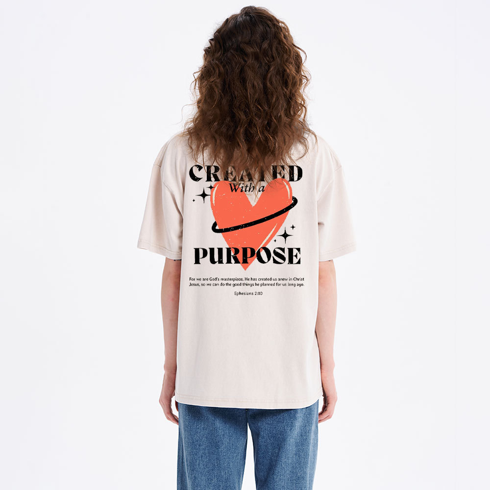 Created With A Purpose Christian Washed T-Shirt