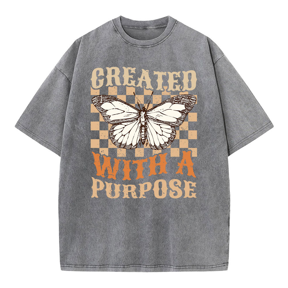 Created With A Purpose Christian Washed T-Shirt