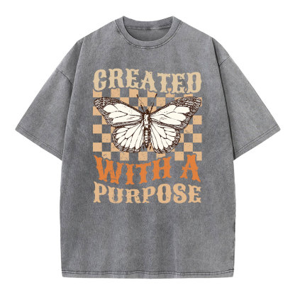 Created With A Purpose Christian Washed T-Shirt