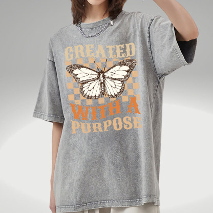 Created With A Purpose Christian Washed T-Shirt