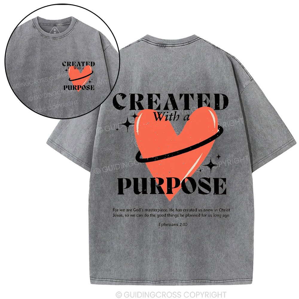 Created With A Purpose Christian Washed T-Shirt