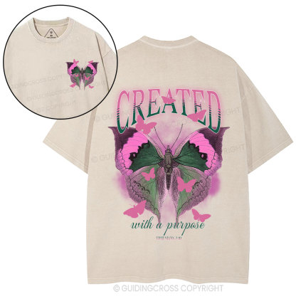 Created With A Purpose Christian Washed T-Shirt